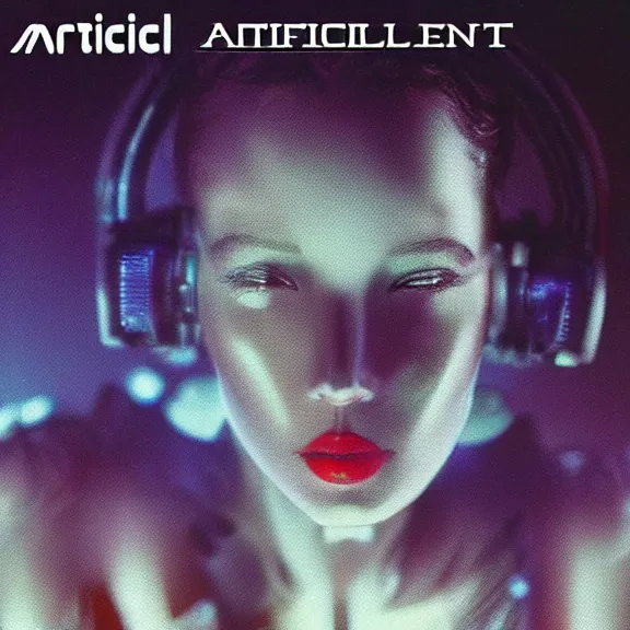 Prompt: artificial intelligence album cover, vintage sci-fi soft grainy