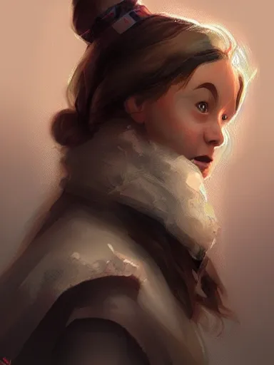 Image similar to dwarf girl, portrait, digital painting, elegant, beautiful, highly detailed, artstation, concept art