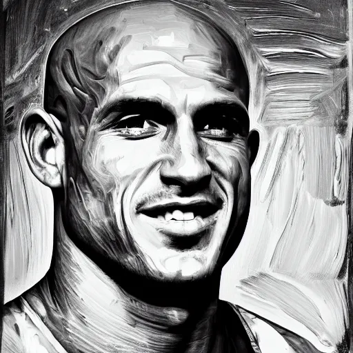 Prompt: an impasto oil painting of kelly slater!! with a moustage painted by leonadro da vinci, 5 0 mm black and white photography, high detail, 4 k resolution