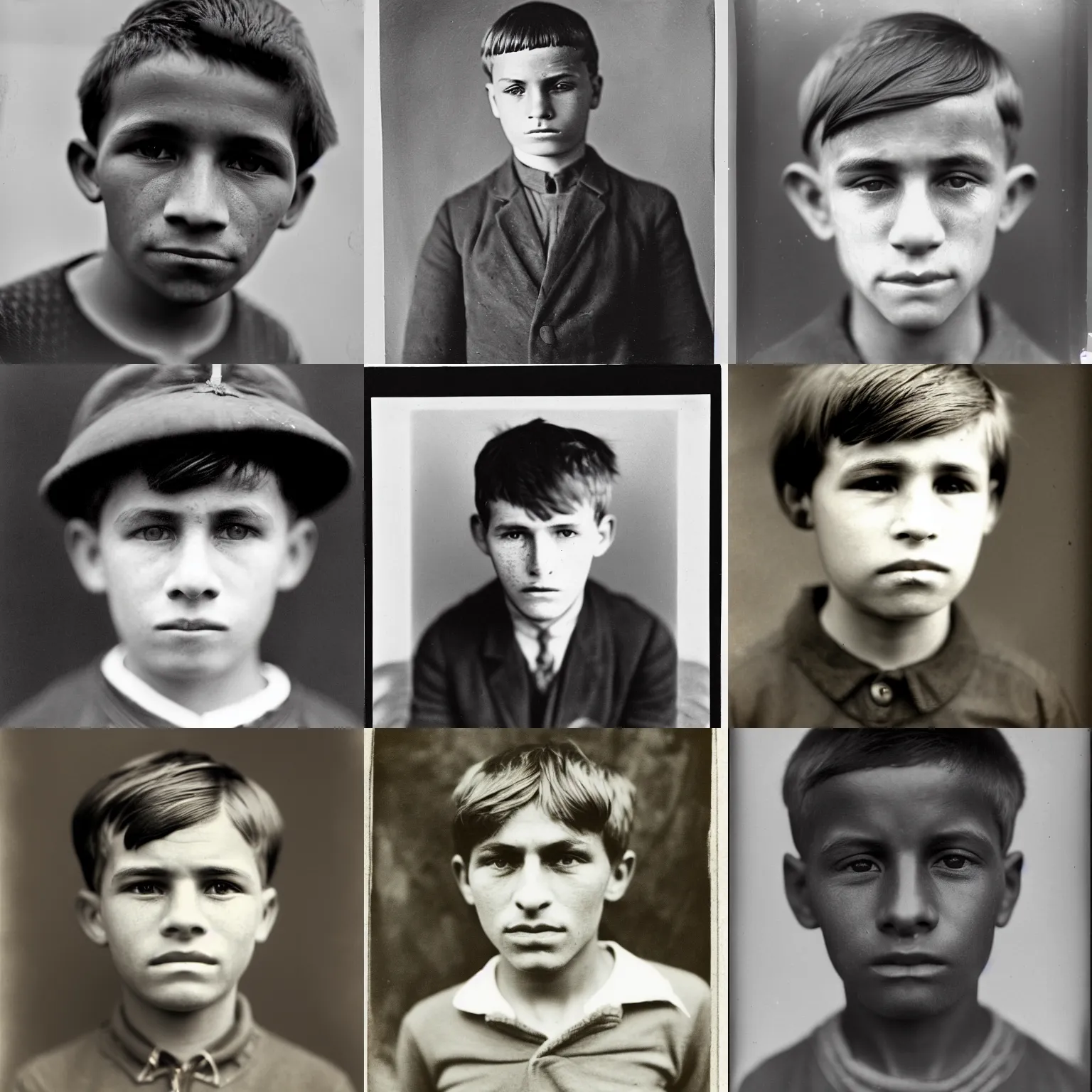 Prompt: facial portrait of a 1 4 year old boy, 1 9 1 8, photographed by stephen mccurry, national geograph