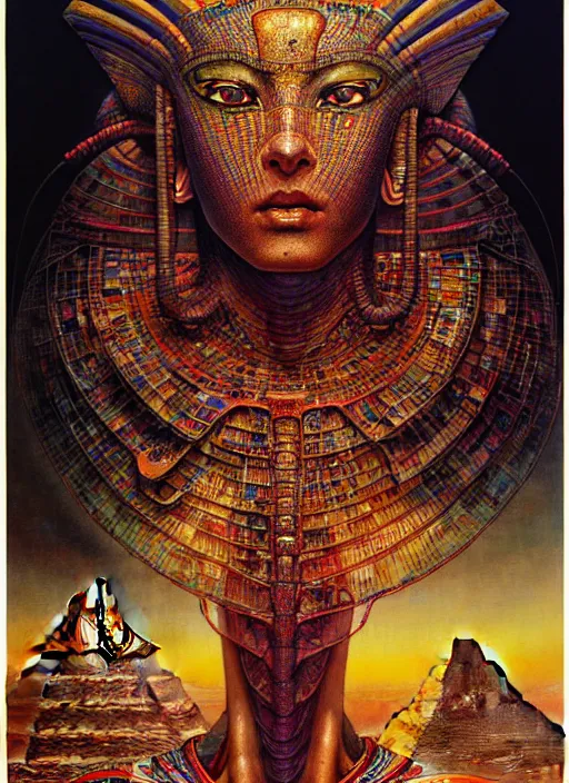 Prompt: detailed image of ancient egypt by Ayami Kojima, Amano, Karol Bak, Greg Hildebrandt, and Mark Brooks, rich deep colors. Beksinski painting, part by Adrian Ghenie and Gerhard Richter. art by Takato Yamamoto. masterpiece . intricate artwork by Tooth Wu and wlop and beeple, greg rutkowski, very coherent symmetrical artwork, cinematic, hyper realism, high detail, octane render, unreal engine, 8k, Vibrant colors, Smooth gradients, High contrast, depth of field. by Katsuhiro Otomo, full body character drawing, inspired by Evangeleon, clean ink detailed line drawing, intricate detail, extremely detailed. painting by Arthur Rackham, Eugene de Blaas, Frederic Leighton
