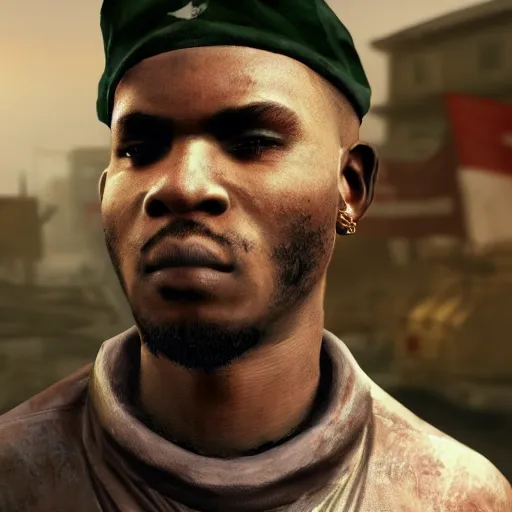 Image similar to a close up screenshot of a crips gang member in the game age of war ( 2 0 0 7 ), games by louissi, high quality