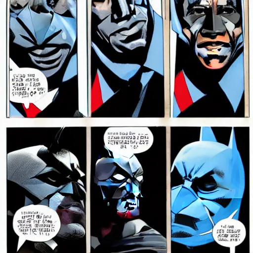 Image similar to Obama as Batman, sketched by Rafael Albuquerque