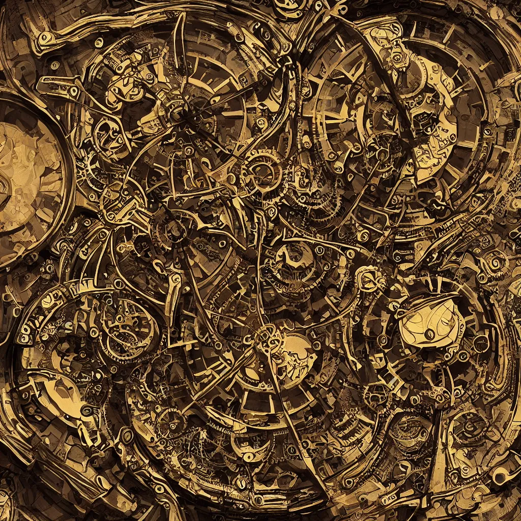 Prompt: steampunk clock, time, high quality, high details, 🌌, high detail photo, 🌠, digital art,
