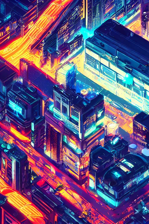 Image similar to cyberpunk city with a flight vehicle glowing in the sky, neon sign, bottom view, wide shot, bladerunner, digital illustration, concept art