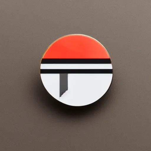 Image similar to a photo of a retro minimalistic clean fire warning enamel pin, studio lighting, behance