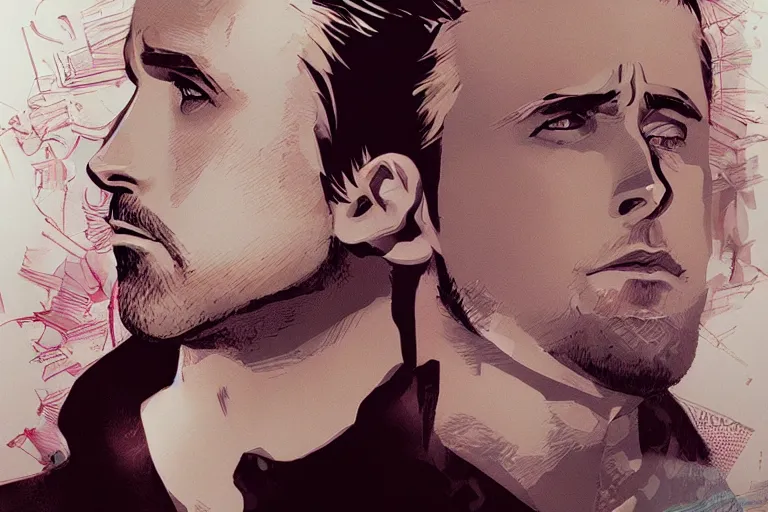 Image similar to ryan gosling illustration by shigenori soejima