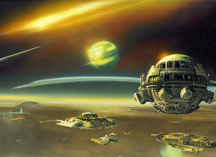 Prompt: empty, cinematic matte painting, peter elson, chris foss, john berkey, jim burns, terran trade authority