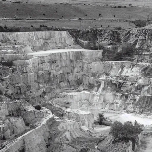 Prompt: limestone quarry in vastmanland, photo