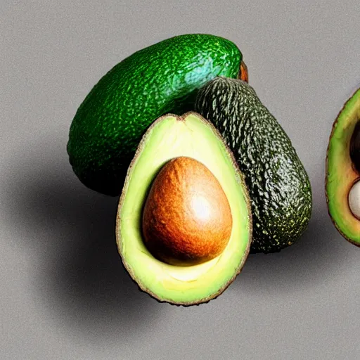 Image similar to an avocado with the head of emma watson