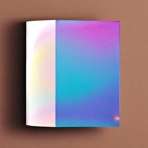 Prompt: a book cover with a euphoria - inspired aesthetic, with hazy gradient and touches of holographic foil and uv gloss on a super matte finish. colorful, next - level design, less traditional.