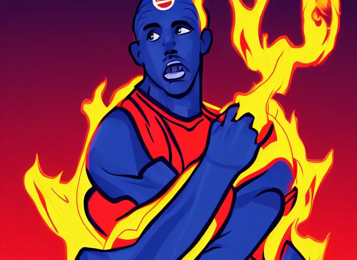 Image similar to basketball sneakers concept of human torch, trending on artstation, smooth, sharp focus