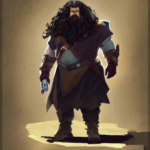 Image similar to greg manchess portrait painting of armored rubeus hagrid as overwatch character, medium shot, asymmetrical, profile picture, organic painting, sunny day, matte painting, bold shapes, hard edges, street art, trending on artstation, by huang guangjian and gil elvgren and sachin teng