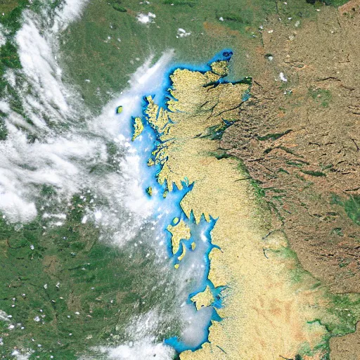 Image similar to satellite image of intense draught in the u. k., 8 k