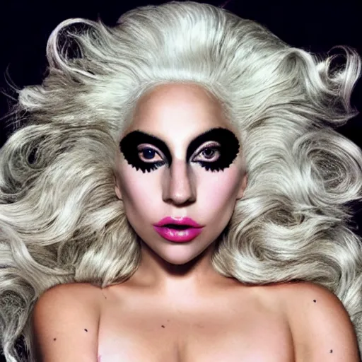 Image similar to lady gaga artpop act ii, album cover, artpop film, lady gaga with her venus seashell girl hair