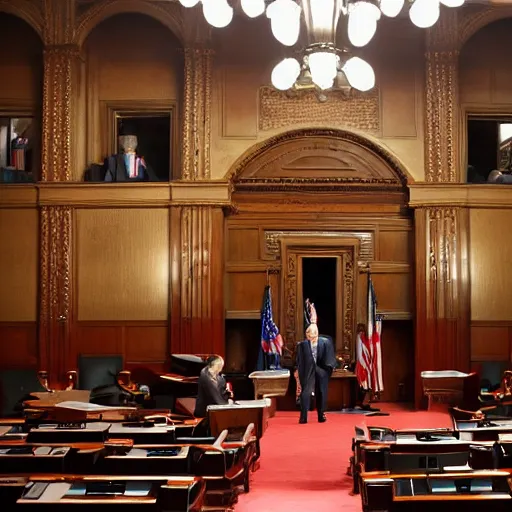 Image similar to Senator Armstrong in the Senate Chamber