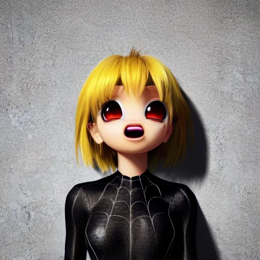 Image similar to super cute but angry spider, portrait, face symmetry, centered, anime style, disney character style, octane render, symetrical portrait, 3 d, pixar, disney, epic lighting, cinematic composition, hyperrealistic, 8 k