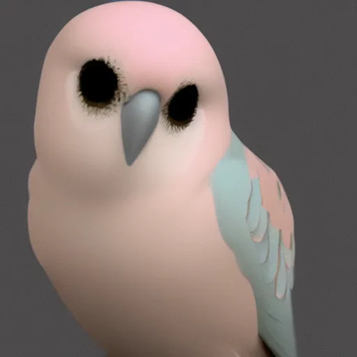 Prompt: an oil painting of a pale pink budgie with black spots, full hd, ue5, ue4, unreal engine 5, artstation