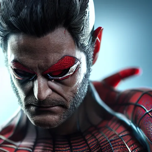 Image similar to Spiderman as Wolverine,muscle extremely detailed, fantastic details full face, mouth, trending on artstation, pixiv, cgsociety, hyperdetailed Unreal Engine 4k 8k ultra HD, WLOP