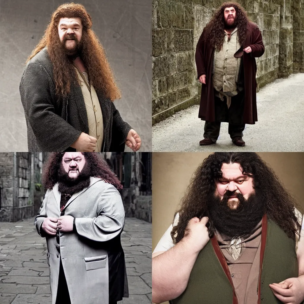 Prompt: hagrid as a fashion model