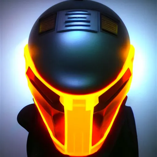 Image similar to cyberpunk helmet, concept art, a beak, artstation, glowing leds, high details, stickers