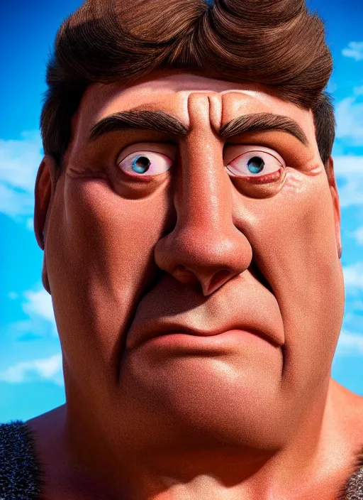 Image similar to closeup portrait of fred flintstone, depth of field, zeiss lens, detailed, symmetrical, centered, fashion photoshoot, by Annie Leibovitz and Steve McCurry, David Lazar, Jimmy Nelsson, Breathtaking, 8k resolution, extremely detailed, beautiful, establishing shot, artistic, hyperrealistic, beautiful face, octane render