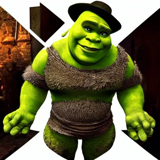 Image similar to Shrek as a Dark Souls boss