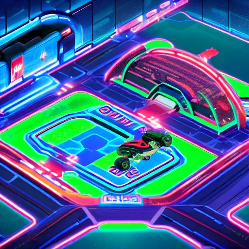 Image similar to futuristic neon arena isometric style by rocket league