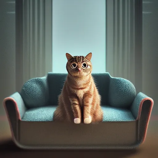 Prompt: cat sitting on sofa by Mike Winkelmann