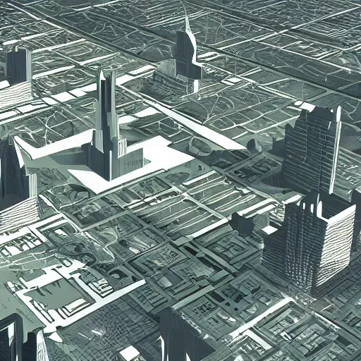 Image similar to A plan of a futuristic city