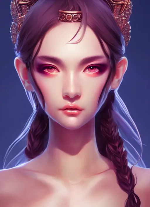 Image similar to goddess fullbody pose, beautiful face, highly detailed, yusuke mogi, artstation, soft light, sharp focus, illustration, character design