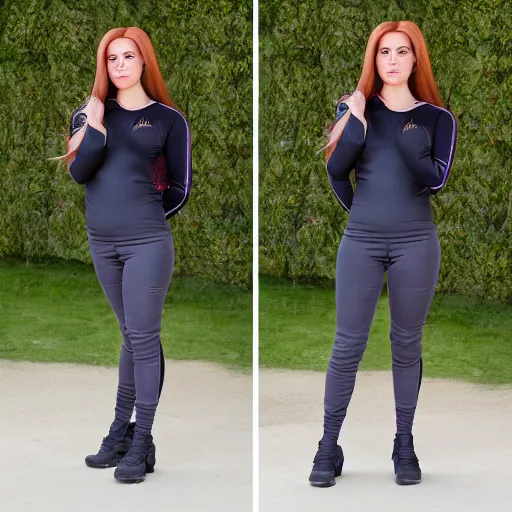 Prompt: photo still of real life kim possible inflated, 8 k, 8 5 mm f 1. 8