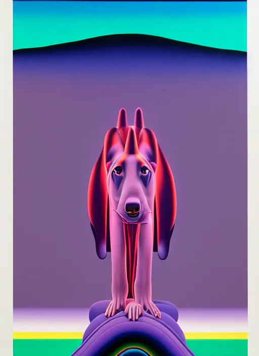 Prompt: greyhound by shusei nagaoka, kaws, david rudnick, airbrush on canvas, pastell colours, cell shaded, 8 k