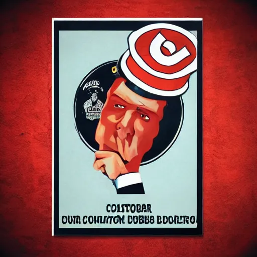 Image similar to Big coob dictator propaganda poster