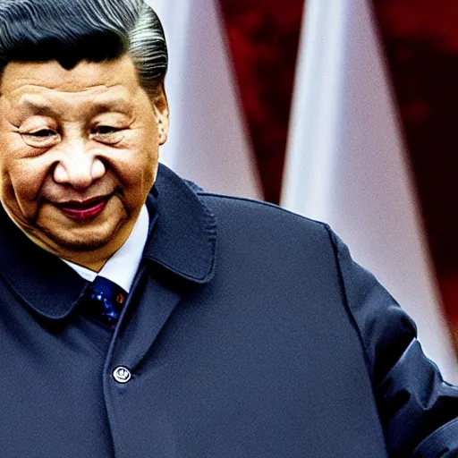 Prompt: xi jinping hands on the nuke button with an evil smile