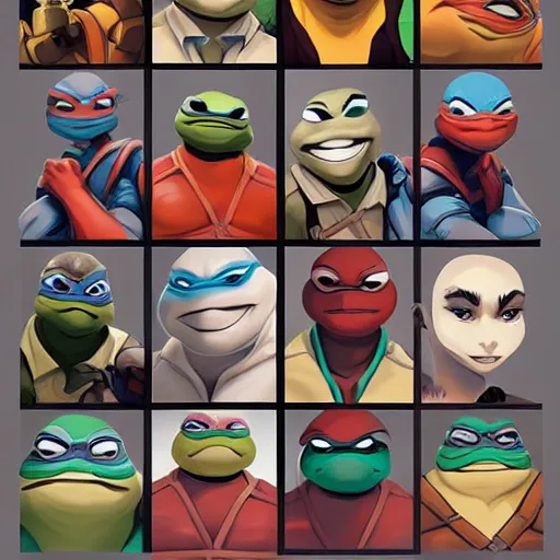 Image similar to face icon stylized minimalist teenage mutant ninja turtles, loftis, cory behance hd by jesper ejsing, by rhads, makoto shinkai and lois van baarle, ilya kuvshinov, rossdraws global illumination