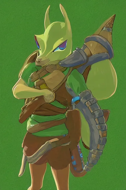 Image similar to an in game portrait of hestu from the legend of zelda breath of the wild, breath of the wild art style.