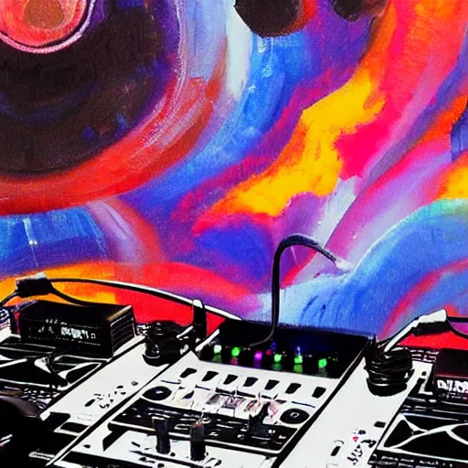 Image similar to painting on the dj decks