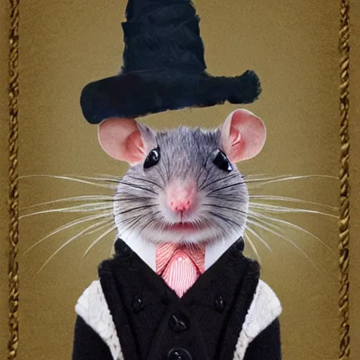 Prompt: a rat with a hat