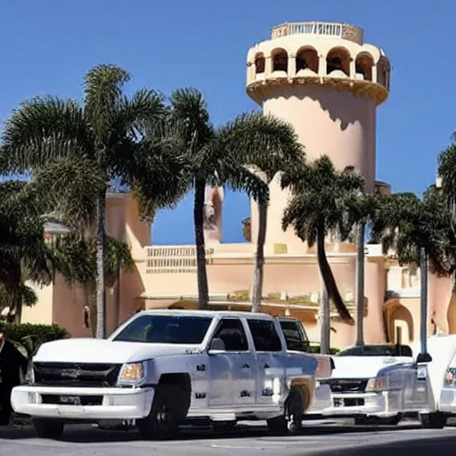 Image similar to Donald Trumps Mar-a-lago resort being raided by the FBI, High detail