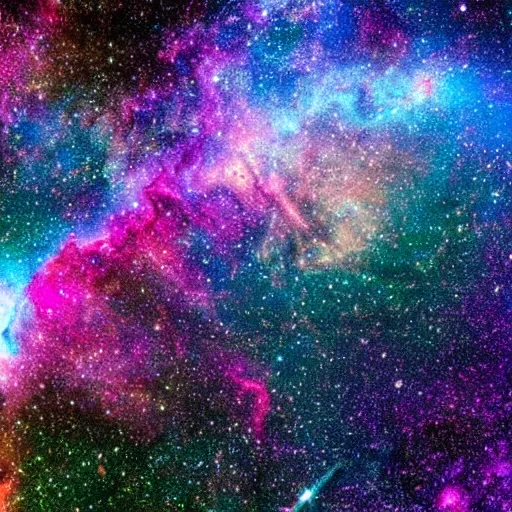 Prompt: an astronaut drifts into a colorful nebula for eternity