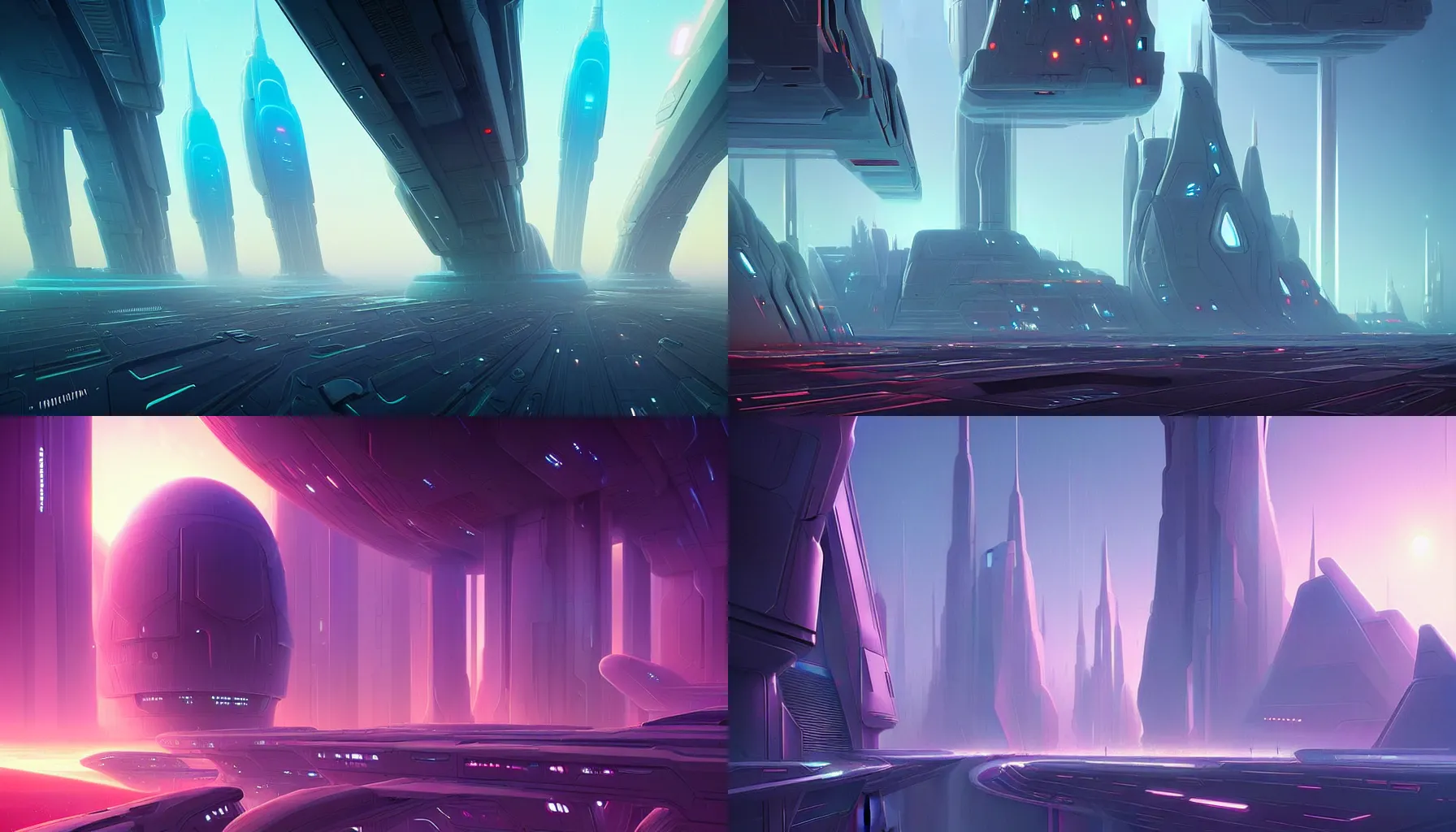 Prompt: futuristic city on an alien planet by christopher balaskas and john harris, vivid, detailed, masterpiece, ethereal, atmospheric