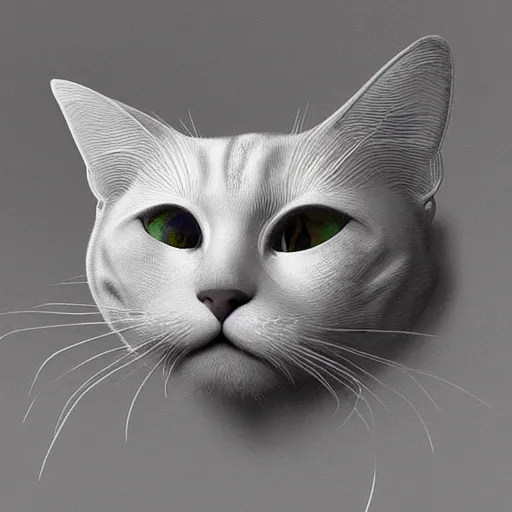 Image similar to surreal 3 d artwork by cats