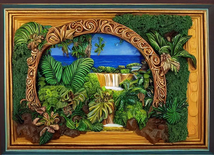 Colorized Stylized Bas Relief Sculpture Of A Tropical Stable Diffusion OpenArt