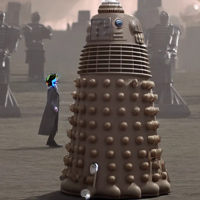 Image similar to donald trump as a dalek from doctor who, photorealistic, 4 k hd