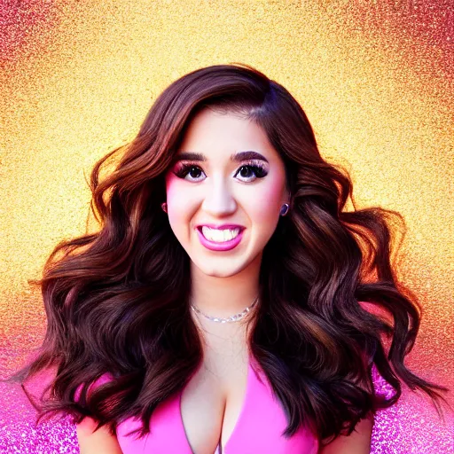 Image similar to photograph of Pokimane in the style of Katy Perry’s Teenage Dream album cover, studio lighting, super resolution, Extremely detailed