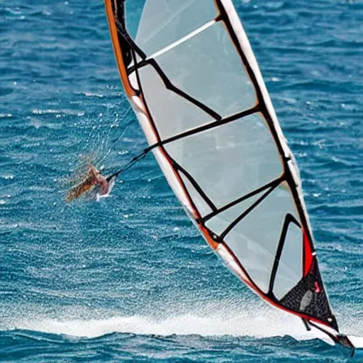 Image similar to A ragdoll cat windsurfing