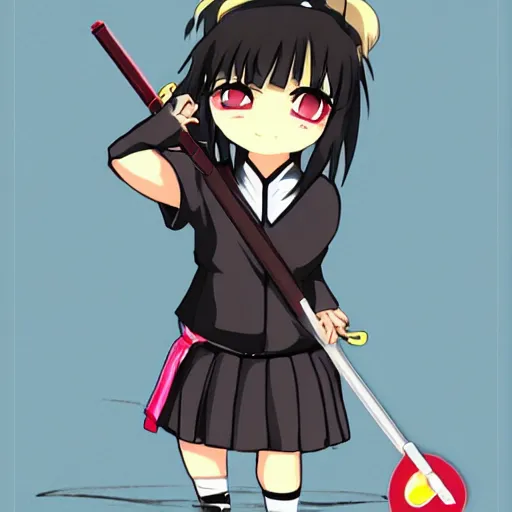 Image similar to chibi anime ninja schoolgirl kawaii