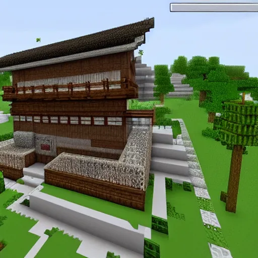 Image similar to japanese style house in minecraft