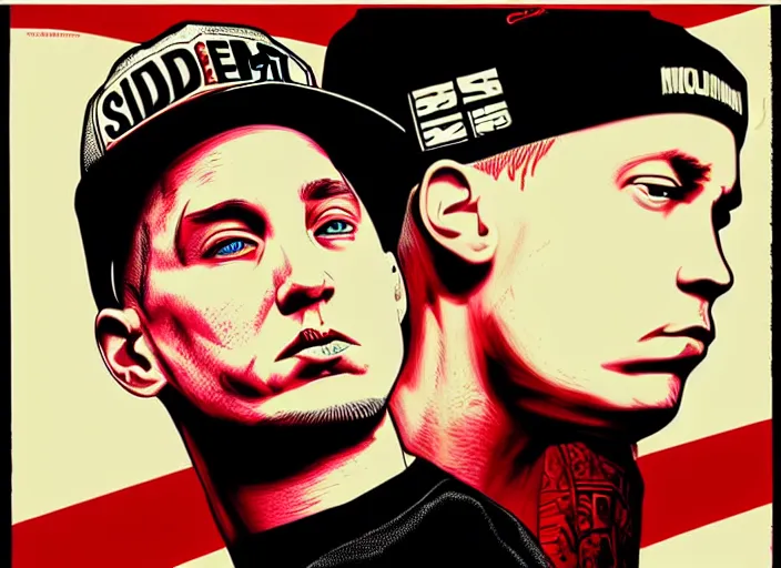 Image similar to Sideview Portrait of eminem by Shepard Fairey